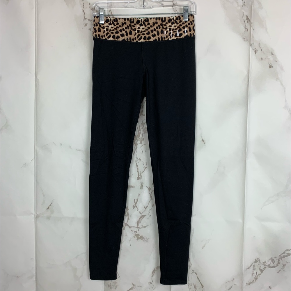 PINK Victoria’s Secret Leopard Band Yoga Leggings